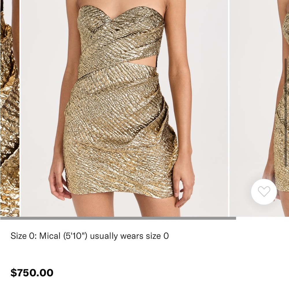 Aknvas Gold Mini Dress - Picture 2 of 7